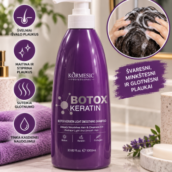Kormesic Botox Keratin glotninamasis plaukų šampūnas, 1000 ml