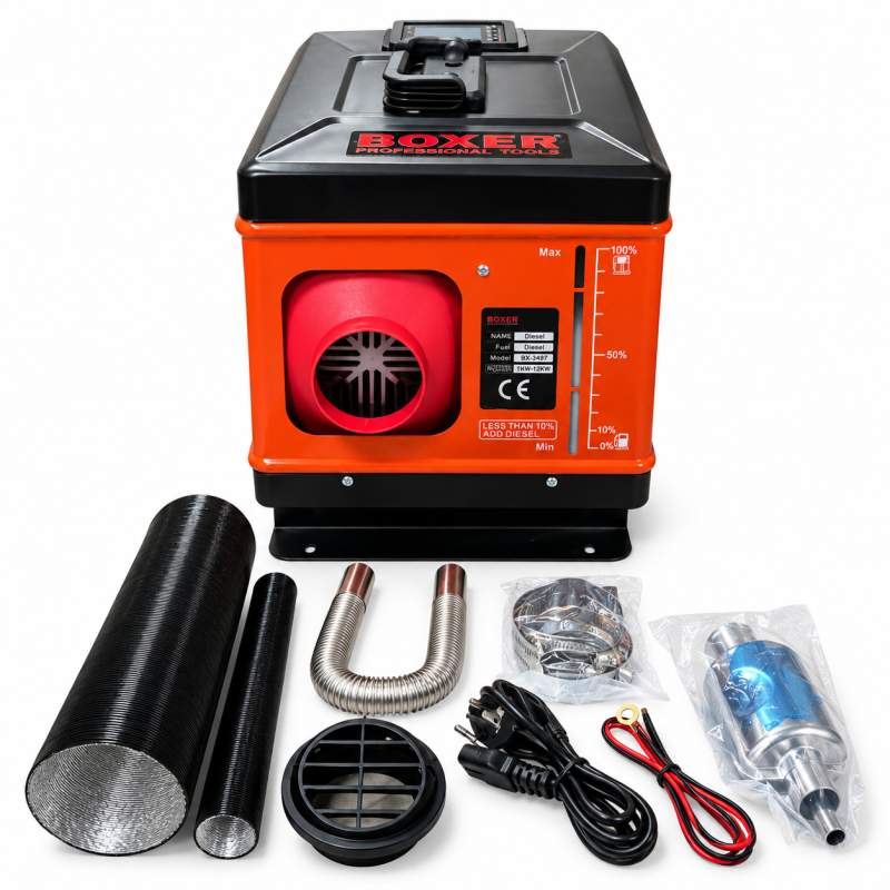 Autonominis dyzelinis šildytuvas BOXER BX-3467, 12 kW, 12/24/220 V, 5 l, Bluetooth