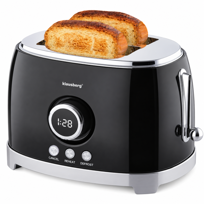 Tosteris–skrudintuvas Klausberg KB-9026, 850 W, 2 riekėms, 6 skrudinimo lygiai