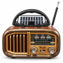 Radijas GOLON RX-BT618S, FM/AM/SW, Bluetooth, USB/TF, saulės baterija
