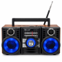 Nešiojamas radijas GOLON RX-1200D, FM/AM/SW, Bluetooth, TWS, USB/TF, LED apšvietimas