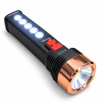 Įkraunamas LED prožektorius TBpuls TB88, 2 W + 5 COB, saulės panelė, 1200 mAh