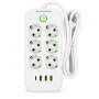 Elektros prilgintuvas F018U, 6 lizdai, 3 USB + USB-C, 2500 W