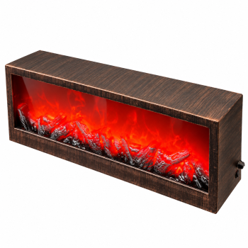Dekoratyvinis LED židinys, 60 × 21 × 8,5 cm, maitinimas laidu arba baterijomis