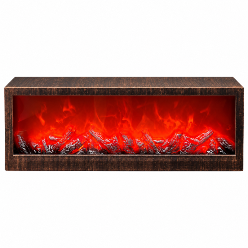 Dekoratyvinis LED židinys, 60 × 21 × 8,5 cm, maitinimas laidu arba baterijomis