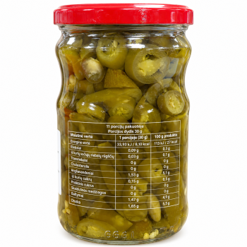 Turkiškos marinuotos pjaustytos jalapenų paprikos Doyca 640 g
