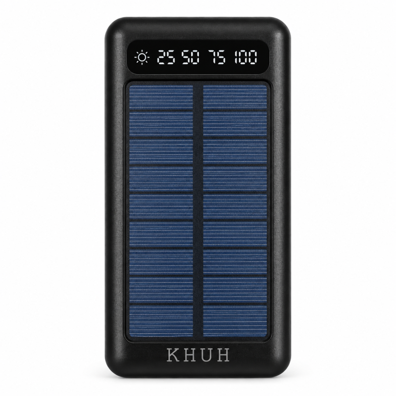 Saulės energijos išorinė baterija KHUH-62 20000 mAh su integruotais laidais Saulės energijos išorinė baterija KHUH-62 20000 mAh su integruotais laidais