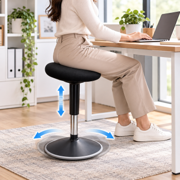 Reguliuojamo aukščio balansinė taburetė 54–80 cm, sėdynė Ø32 cm