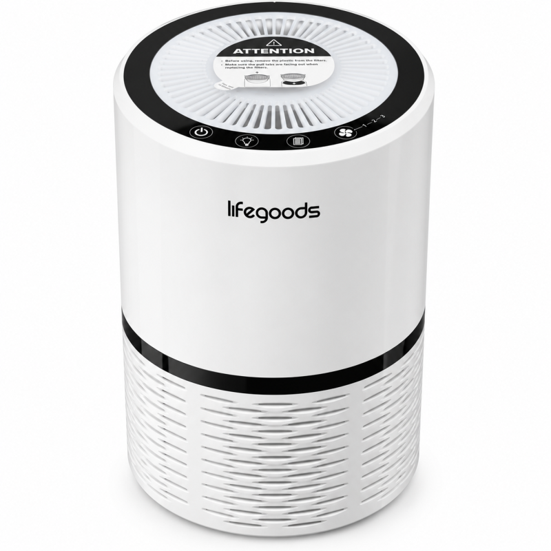 Oro valytuvas LifeGoods LG1112, H13 HEPA, 25 W, CADR 70 m³/val., 8–12 m²