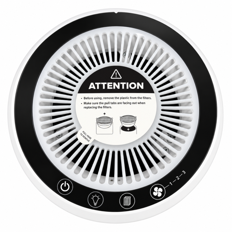 Oro valytuvas LifeGoods LG1112, H13 HEPA, 25 W, CADR 70 m³/val., 8–12 m²
