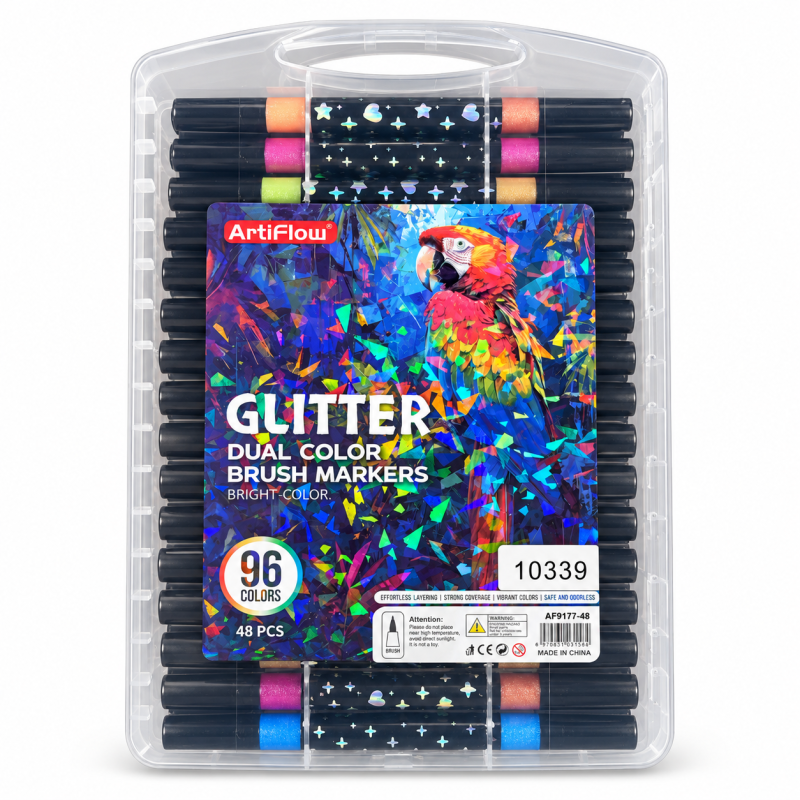 Blizgių dvipusių markerių rinkinys GLITTER