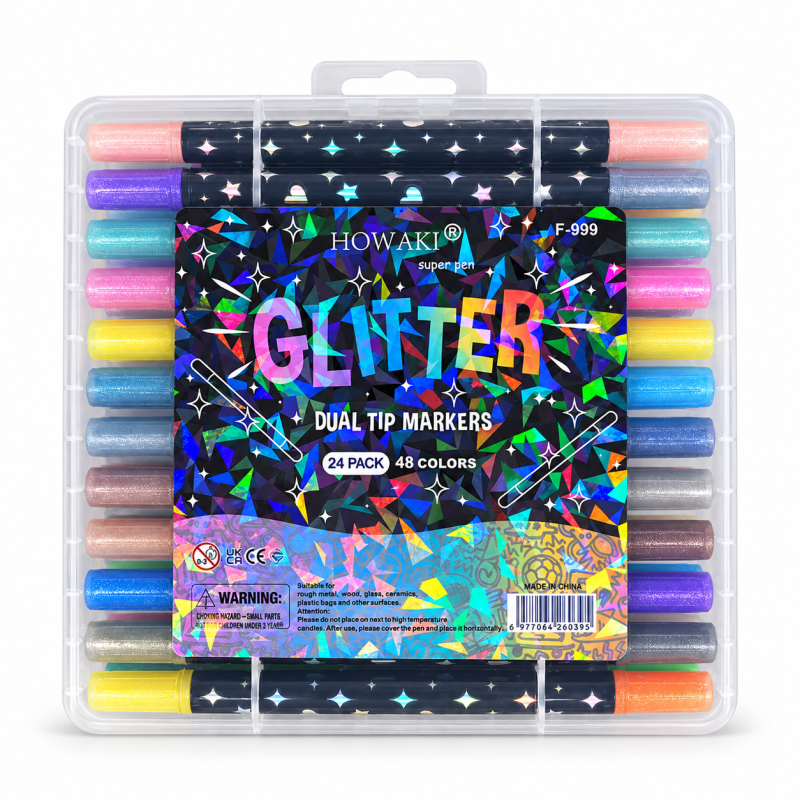 Blizgių dvipusių markerių rinkinys GLITTER