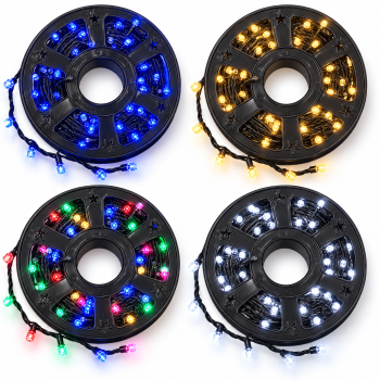 LED girlianda ant ritės, 100 m, 4 švietimo spalvų pasirinkimas
