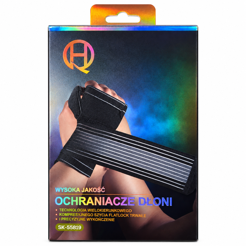 Riešo ir delno įtvaras HQ SK-55819, juodas Riešo ir delno įtvaras HQ SK-55819, juodas