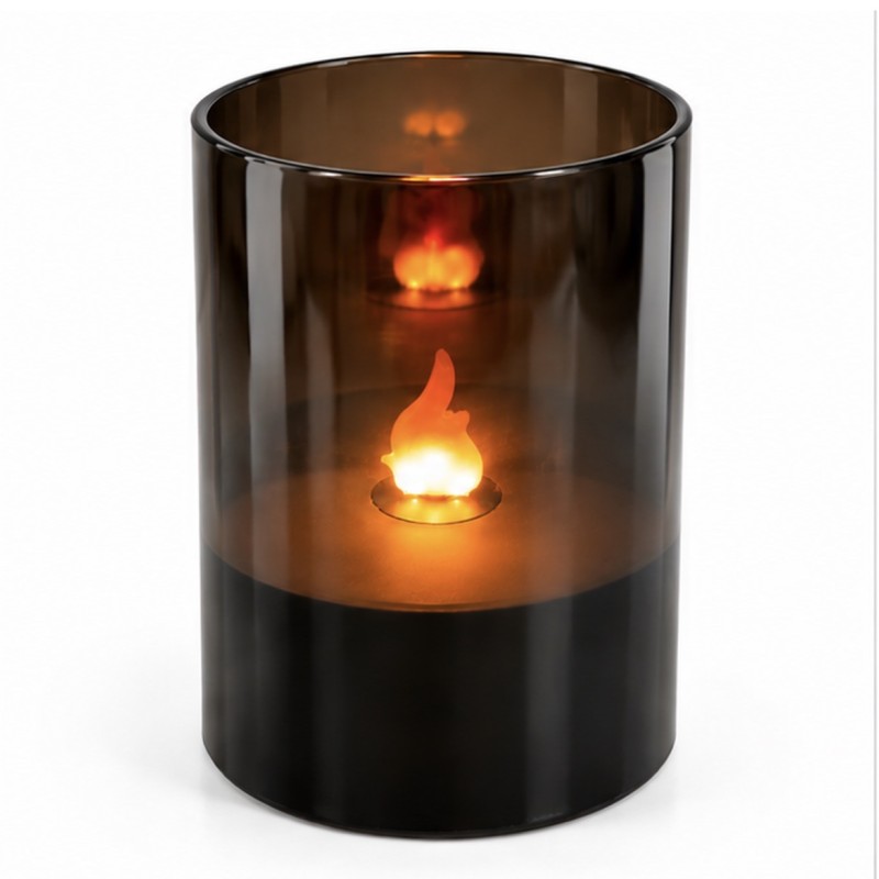 Dekoratyvinė LED žvakė su judančia liepsnele, 7,5 × 10 cm, juoda Dekoratyvinė LED žvakė su judančia liepsnele, 7,5 × 10 cm, juoda
