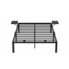 Metalinis dvigulės lovos rėmas 140x190 cm su 2 lentynėlėmis, juodas, tvirtas pagrindas čiužiniui Metalinis dvigulės lovos rėmas 140x190 cm su 2 lentynėlėmis, juodas, tvirtas pagrindas čiužiniui