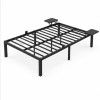 Metalinis dvigulės lovos rėmas 140x190 cm su 2 lentynėlėmis, juodas, tvirtas pagrindas čiužiniui Metalinis dvigulės lovos rėmas 140x190 cm su 2 lentynėlėmis, juodas, tvirtas pagrindas čiužiniui