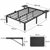Metalinis dvigulės lovos rėmas 140x190 cm su 2 lentynėlėmis, juodas, tvirtas pagrindas čiužiniui Metalinis dvigulės lovos rėmas 140x190 cm su 2 lentynėlėmis, juodas, tvirtas pagrindas čiužiniui